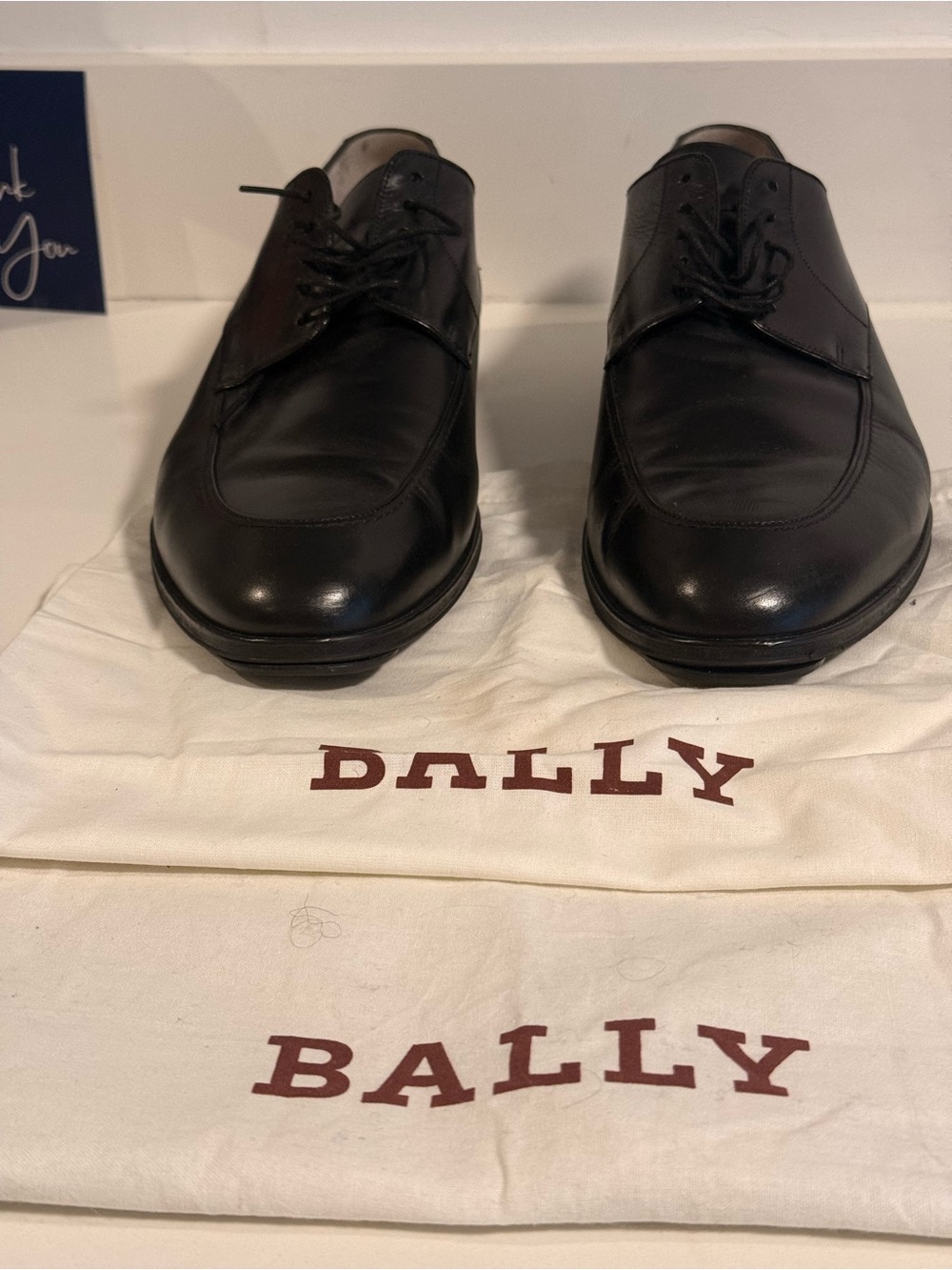 Bally Men’s Black Leather Lace-Up Oxfords
